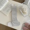 Grey ballet style stirrup socks, breathable mesh summer calf leg warmers for women. - One Size / Gray