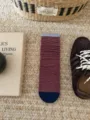 Vintage gestreepte sokken met contrastkleuren, comfortabele lange slouch sokken voor herfst dagelijks. - Blauwe Rand