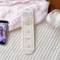 Calzini medi dolci e carini ricamati con fiocco da donna accoglienti calze estetiche rosa - Taglia unica / Farfalla Onda Bianca