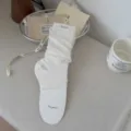 White ballet style slouch stirrup socks, lightweight summer long hosiery for women. - One Size / White