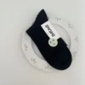 High quality spring summer thin mulberry silk crew socks solid color breathable mens womens - One Size / Black