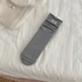 Calze slouch tinta unita da donna, morbide calze lavorate a maglia in lana grigio. - Taglia unica / Grigio chiaro