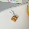 Cute cartoon burger house keychain creative bag pendant student accessory charm daily. - Hamburger