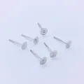 Clous d'oreilles plats argentés de 12 mm, accessoires de bijoux DIY en métal, lot de 6. - 12mm Avec Boucle / K Blanc/Argent