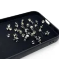 Pendentif goupille tasse en métal argenté perles semi-perforées DIY bijoux design - 3*7mm 1000 Pièces/Paquet / K Blanc/Argent