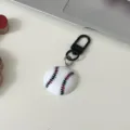 Creative baseball keychain bag pendant, cute sports key ring accessory for couples and friends. - White Baseball