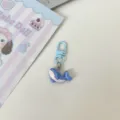 Cute blue whale keychain cartoon bag pendant charm for students couples and daily gifts. - Whale