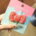 Red Plaid Bow Hair Clip Cute Sweet Style Hairpin Side Clip Daily Hair Accessories - Bowknot Red Plaid Style