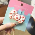 Retro red cherry bow hair clip sweet cute side bangs hairpin for women daily fashion styling. - Bowknot Apple Style