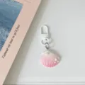 Dreamy gradient pearl seashell keychain creative cute bag pendant couple best friend gift accessory - Pink White