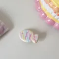 Pastel wavy little fish hair clip detail view, cute cartoon fringe clip for sweet girls everyday. - Light Pink Wave