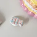 Cute pastel plaid fish hair clip macaron sweet style bangs hairpin for daily sweet outfits. - Light Orange Wave