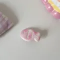 Cute pink plaid fish hair clip, sweet cream style cartoon hair accessory for daily styling. - Beige Wave