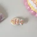 Cute plaid fish hair clip cream color sweet girl hairpin aesthetic hair clip accessory - Dark Orange Wave