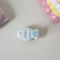 Cute blue and white ceramic fish hairpin detail, sweet style cartoon hair clip for daily wear. - Blue Wave
