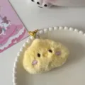 Cute yellow plush chick keychain fluffy cartoon bag pendant aesthetic kawaii charm gift accessory - Chicken