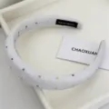 Korean style λευκή ενισχυμένη στέκα με χρωματιστά πουά, χαριτωμένο αξεσουάρ μαλλιών. - Ανοιχτό Μωβ Στέμμα Μαλλιών με Πουά