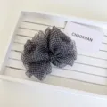 Molletta per capelli con fiocco in organza a quadri bianchi e neri stile coreano, elegante. - Clip a Banana Nera