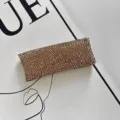 Rhinestone hair clip for women, sparkling crystal barrette, elegant side bangs hair accessory. - Square BB Clip / Caramel color