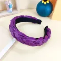 Serre-tête tressé en cuir PU violet pour femmes, accessoire de cheveux élégant et antidérapant. - Violet