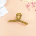 Πράσινο ζελέ ακρυλικό κλιπ μαλλιών μεγάλο, κομψό σταυρωτό τσιμπιδάκι καρχαρία για γυναίκες. - L / Πράσινο Ελιάς Ζελέ