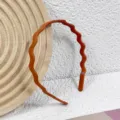 Orange Wavy Headband Matte Plastic Non-Slip Hair Hoop Daily Casual Fashion Hair Accessories - Orange Red