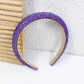 Sparkling purple rhinestone headband for women, elegant full diamond hair hoop fashion accessory. - Purple