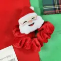 Χριστουγεννιάτικο scrunchie μαλλιών Άγιος Βασίλης βελούδινο ελαστικό λαστιχάκι αξεσουάρ μαλλιών - Λάστιχο Μαλλιών Άγιος Βασίλης