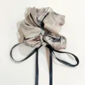 Κινέζικο scrunchie μαλλιών με μαύρη κορδέλα και κρύσταλλο για γυναίκες παραλλαγή - Scrunchie Μελάνι 3 (Με Κορδέλα)
