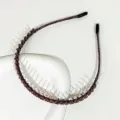 Elegant dark crystal beaded hairband with teeth anti-slip design stylish women hair accessories - Crystal Style Purple