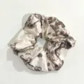 Vintage satin hair scrunchie with Chinese ink floral print elegant hair accessories for women. - Ink Hair Scrunchie 1 (Without Ribbon)
