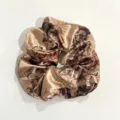 Vintage floral satin hair scrunchie elegant vintage hair accessory for women ponytail holder - Ink Hair Scrunchie 4 (Without Ribbon)