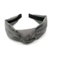 Grey knotted fabric headband for women, wide hair hoop daily hair accessory stylish chic - Gray