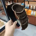 Velvet headband with gold rings, stylish hair accessory for women daily wear and parties. - Coffee Velvet with Ring
