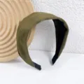 Olive green wide suede headband for women, stylish soft hair hoop for daily wear and washing. - Army Green