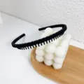 Zwarte matte gevlochten haarband met tanden antislip haaraccessoire voor dagelijks vrouwen - Zwart
