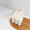 Beige Mat Gevlochten Kunststof Haarband met Tanden Antislip voor Dagelijks Haar Vrouwen - Broken Wit