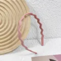 Pink matte wavy plastic headband for women versatile daily hair accessory non-slip design - Sakura Pink