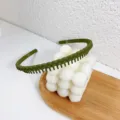 Groene mat gevlochten haarband met tanden, antislip voor gezichtswassen en dagelijks styling. - Groen