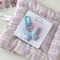Cute blue butterfly keychain backpack pendant sweet style accessory for women and girls - Blue
