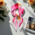 Colorful striped silk square scarf for women, elegant neckerchief for spring and summer. - 21 Choose Style by Image