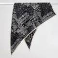 Μαύρο λευκό paisley μαντήλι τριγωνικό κομψό σάλι ευέλικτο κάλυμμα κεφαλής μόδας - Πέισλι Μαύρο 23