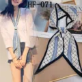 Fashion Silk Twilly Scarf Geometric Print Long Narrow Neck Scarf for Women Shirt Suit - Style HF-071