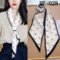 Women silk skinny scarf chic horse print long neck ribbon elegant bag ribbon tie accessory - Style HF-028