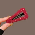 Red polka dot triangle hair clip cute snap clip for women girls cute hair accessory - Red Triangle Polka Dot