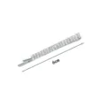 Strass Haarnadel mit doppelreihigen funkelnden Kristallen, schicke Metall Haarspange, 6cm. - Zweireihige Kleine Strass Gerade Klammer / 6cm / Silber