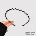 Black wavy headband for women, non-slip hair accessory, daily washing face hair hoop tool. - Wave Style / Black