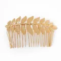 Gold leaf hair comb metal insert clip elegant bun maker bridal hair accessory for women styling - Gold Leaf Hair Comb