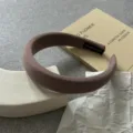 Minimalist solid color padded sponge headband for women, thick daily hair hoop accessory. - Sponge Headband / Light Coffee