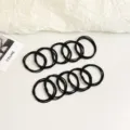 Coleteros elásticos negros gruesos 10pcs bandas para el cabello duraderas peinado diario. - 10 Unidades/Paquete / Negro